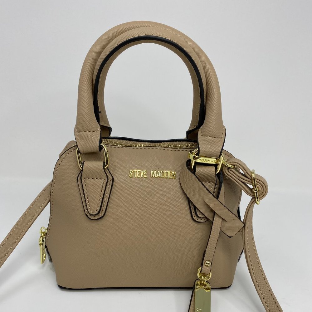 Steve Madden Faith Crossbody Dome Satchel Sand NWT Convertible Bag neutral beige - Picture 8 of 9